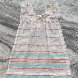 Janie & Jack White Dress with Orange and Blue Accents